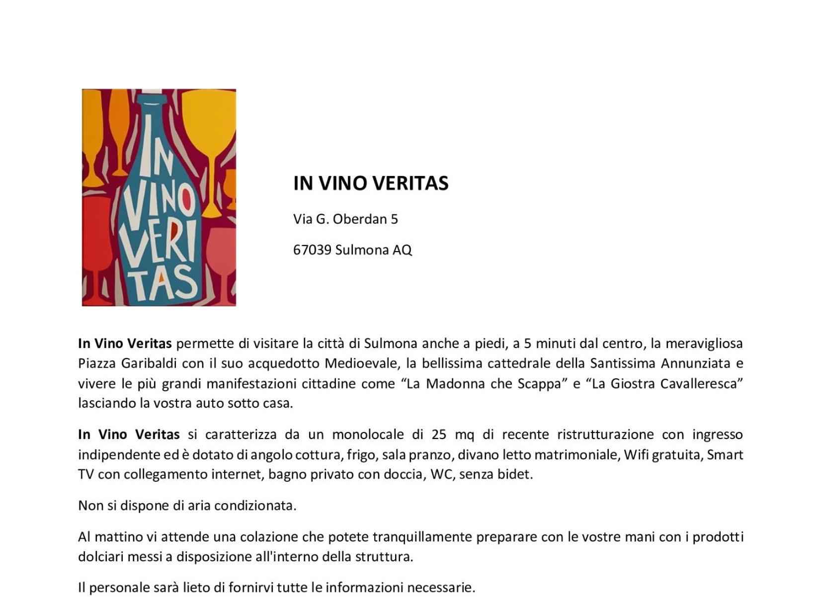 In Vino Veritas Sulmona Kültér fotó